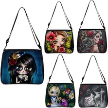 Qiuming Shop YXBGTKLMNS07 Stili 20CMX24CM Gotik Kız Kafatası Kadın Çantaları Yüksek Li Kadın Büyük Kapasiteli Çanta Messenger Çanta Bayanlar Omuz Çantaları (Yurt Dışından)