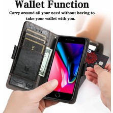 SZY Mall Apple iPhone 7 Plus/8 Plus Cüzdan Kılıfı, Kart Tutuculu Pu Deri Flip Kılıf Rfıd Engelleme Kickstand Telefon Kapağı (Yurt Dışından)