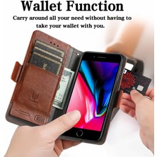 SZY Mall Apple iPhone 7 Plus/8 Plus Cüzdan Kılıfı, Kart Tutuculu Pu Deri Flip Kılıf Rfıd Engelleme Kickstand Telefon Kapağı (Yurt Dışından)