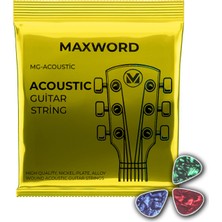 Maxword Gt-Acoustic Kaliteli Akustik Gitar Teli 1 Takım Set + Pena