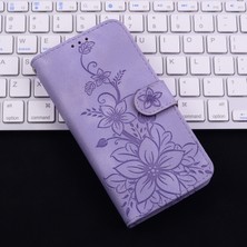 Manyi Boutique Apple iPhone 14 Kabartmalı Lily Cüzdan Kılıfı ile Uyumlu, Kart Tutuculu Pu Deri Kapaklı (Yurt Dışından)