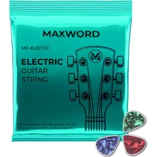 Maxword Gt-Electric Kaliteli Elektro Gitar Teli 1 Takım Set + Pena