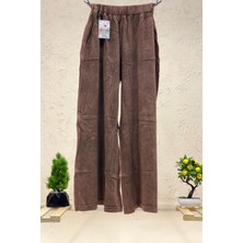Sahnemoda Yandan Cepli Bol Paça Yıkamalı Triko Pantolon
