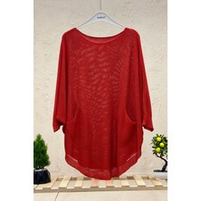 Sahnemoda Yarasa Çift Cepli Merserize Tunik Bluz