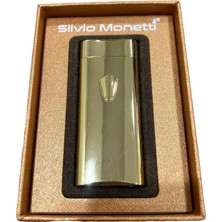 Silvio Monetti Sarı Düğmeli Pürmüzlü Gazlı Metal Çakmak 109412
