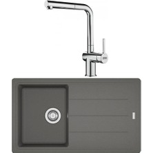 Franke Bfg 611 Granit Stone Grey Evye, Active Plus Doccia Krom Spiralli Armatür Seti