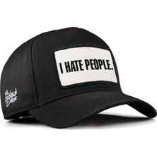 BlackBörk V2 Baseball I Hate People - 1 Kod Logolu Unisex Siyah Cordura Kumaş Şapka (Cap)
