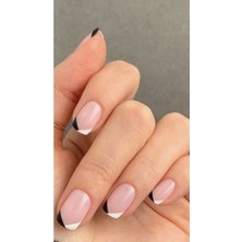 Rubatrend Kalıcı Nail Art Siyah Beyaz French Model Takma Tırnak Seti