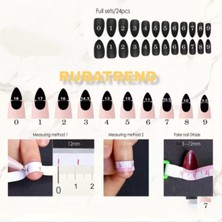 Rubatrend Kalıcı Nail Art Siyah Beyaz French Model Takma Tırnak Seti