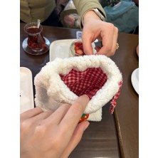 Sumicorn Design Sevimli Peluş Pötikareli Astarlı,büzgülü,ipli,düzenleyici Kese,makyaj Çantası