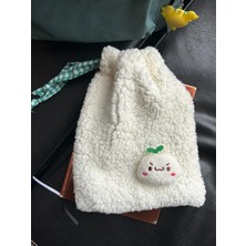 Sumicorn Design Sevimli Peluş Pötikareli Astarlı,büzgülü,ipli,düzenleyici Kese,makyaj Çantası