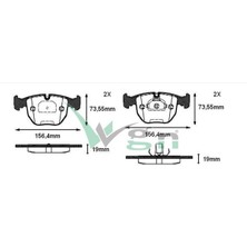 Wagen Fren Balata On Bmw X5 (E53) 3.0 D 19.00MM 2000-2007  34111165227 34116761252