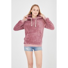 Grody Grody.tunisex Kapüşonlu Peluş Sweatshirt Hoody Gül Kurusu