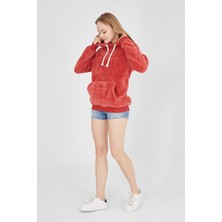 Grody Grody.t  Kapüşonlu Peluş Sweatshirt Hoody Nar Rengi