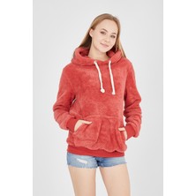 Grody Grody.t  Kapüşonlu Peluş Sweatshirt Hoody Nar Rengi