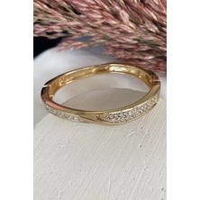 Efna Store Rose Gold Renk Taşlı Çelik Kelepçe Bileklik