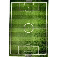SiEla Halı Yıkanabilir Çocuk, Futbol Sahası Desenli Kaymaz Taban Dijital Baskı Halı