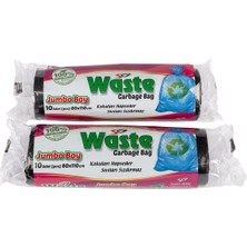 Sa Waste Jumbo Boy Çöp Poşeti 80*110 cm 2'li Paket 20 Adet