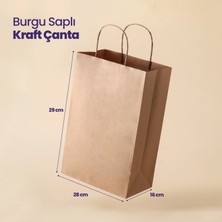 Ukapack Kraft Poşet Burgu Saplı Karton Çanta 28X16X29 50 Adet