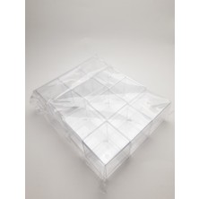 Seçilir Kapaklı Pleksi Mika Kutu (5X5X5 Cm-12'li Paket)