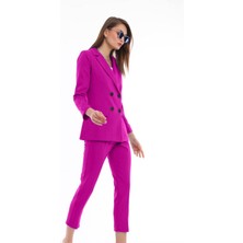 Ms. Endam Kadın Astarlı Blazer Ceket - Fuşya