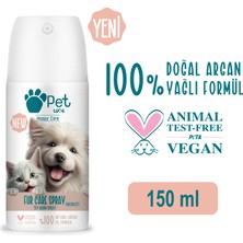 Pet Love Kediler ve Köpekler İçin Tüy Bakım Spreyi Çikolata 150 ml 100% Doğal Argan Yağlı