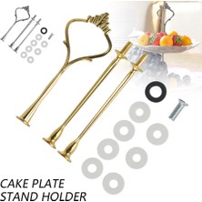 Yaci Shop Açık Gri Tarzı 7 Set 3 Katmanlı Üç Katmanlı Kek Tabağı Standı Tutucu Taç Metal Çubuk Bağlantı Donanımı Çubuk Plaka Tutucu Gümüş (Yurt Dışından)