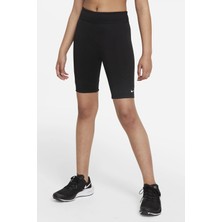 Nike One Girls Dri Fit Short Black Biker Şort Tayt Kız Çocuk Şortu Siyah