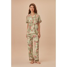 Suwen Green Rose Maskülen Pijama Takımı