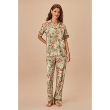 Suwen Green Rose Maskülen Pijama Takımı