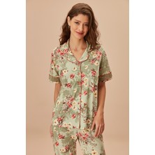 Suwen Green Rose Maskülen Pijama Takımı