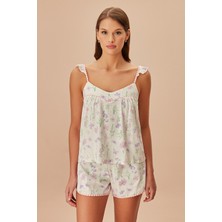 Suwen Butterfly Kadın Şort Takımı Farklı Renk Seçenekleriyle Rahat Pijama
