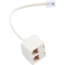 Sunshinee Rj 11 6p 4 C Konnektör 2 x Jak Bağlantı Noktası M / F Ayırıcı Telefon Adaptör Kablosu Bej (Yurt Dışından)