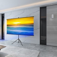 Sunshinee Projektör Ple Perde Anti-Işık Ekranı 80 Inç Ev Açık Ofis Taşınabilir 3D Hd Projektör Ekranı (Yurt Dışından)
