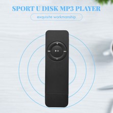 Sunshinee Taşınabilir USB Spor U Disk Mini Mp3 Müzik Çalar Desteği 32GB Tf (Siyah) (Yurt Dışından)