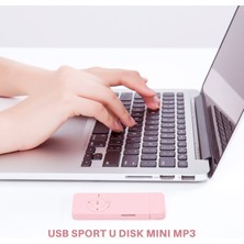 Sunshinee Taşınabilir USB Spor U Disk Mini Mp3 Müzik Çalar Desteği 32GB Tf (Pembe) (Yurt Dışından)