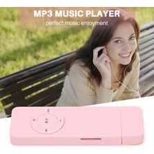 Sunshinee Taşınabilir USB Spor U Disk Mini Mp3 Müzik Çalar Desteği 32GB Tf (Pembe) (Yurt Dışından)