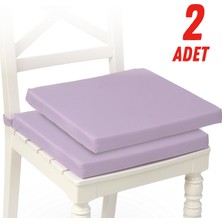 Xpermate Fermuarlı 2'Li Sandalye Minderi Su Itici Kumaş 40 x 40  cm  Sünger Sandalye Minderi Bağcıklı Lila