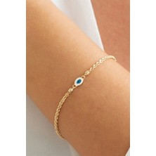 By Milo Jewellery 14 Ayar Altın Nazar Boncuklu Bileklik