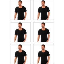 Özkan Underwear 0115 6'lı Paket  Erkek Ribana Bisiklet Yaka Yarım Kol Fanila