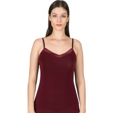 Özkan 25217 Kadın İnce Askılı Viskon Esnek Yumuşak Saten Yaka Atlet