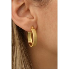 Nox Jewelry 925 Ayar Gümüş Mat Kare Halka Küpe