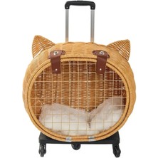 Raikou El Hasırı Kedi Taşımave Seyehat Bavulu  kedi köpek arabası yürüyüş  açık taşınabilir çanta