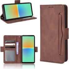 Bdt Shop Sony Xperia 10 V ile Uyumlu Kickstand Koruyucu, Kredi Kartı Tutacağı Pu Deri Darbeye Dayanıklı Telefon Kılıfı (Yurt Dışından)