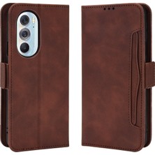 Bdt Shop Motorola Moto Edge X30 ile Uyumlu Kickstand Koruyucu, Kredi Kartı Tutacağı Pu Deri Darbeye Dayanıklı Telefon Kılıfı (Yurt Dışından)