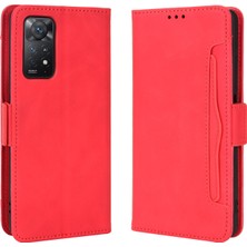 Bdt Shop Xiaomi Redmi Note 11 Pro ile Uyumlu Kickstand Koruyucu, Kredi Kartı Tutacağı Pu Deri Darbeye Dayanıklı Telefon Kılıfı (Yurt Dışından)