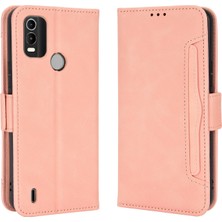 Bdt Shop Nokia C21 Plus ile Uyumlu Kickstand Koruyucu, Kredi Kartı Tutacağı Pu Deri Darbeye Dayanıklı Telefon Kılıfı (Yurt Dışından)