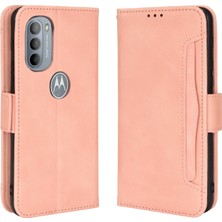 Bdt Shop Motorola Moto G31/G41 ile Uyumlu Kickstand Koruyucu, Kredi Kartı Tutacağı Pu Deri Darbeye Dayanıklı Telefon Kılıfı (Yurt Dışından)