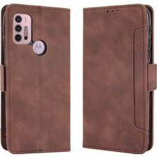 Bdt Shop Motorola Moto G30/G10 ile Uyumlu Kickstand Koruyucu, Kredi Kartı Tutacağı Pu Deri Darbeye Dayanıklı Telefon Kılıfı (Yurt Dışından)