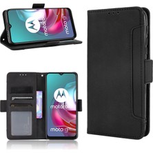 Bdt Shop Motorola Moto G30/G10 ile Uyumlu Kickstand Koruyucu, Kredi Kartı Tutacağı Pu Deri Darbeye Dayanıklı Telefon Kılıfı (Yurt Dışından)